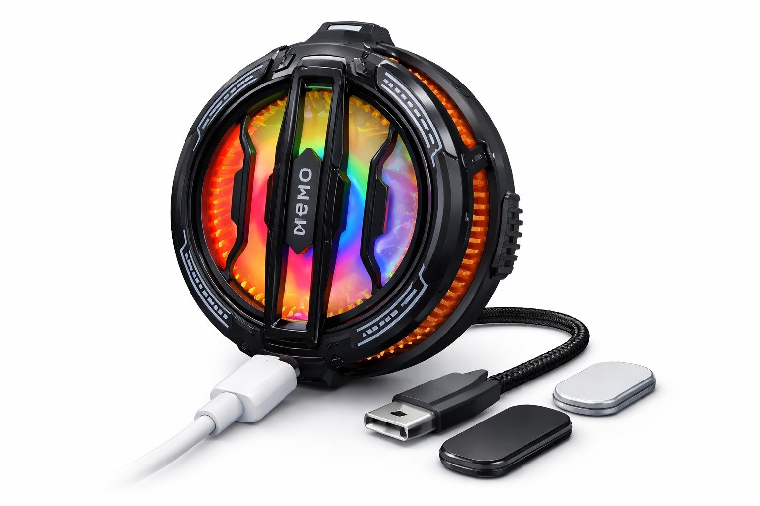 magnetic rgb cooling fan with turbo cooling & strong magnetic attachment magnetic rgb cooling fan with turbo cooling & strong magnetic attachment