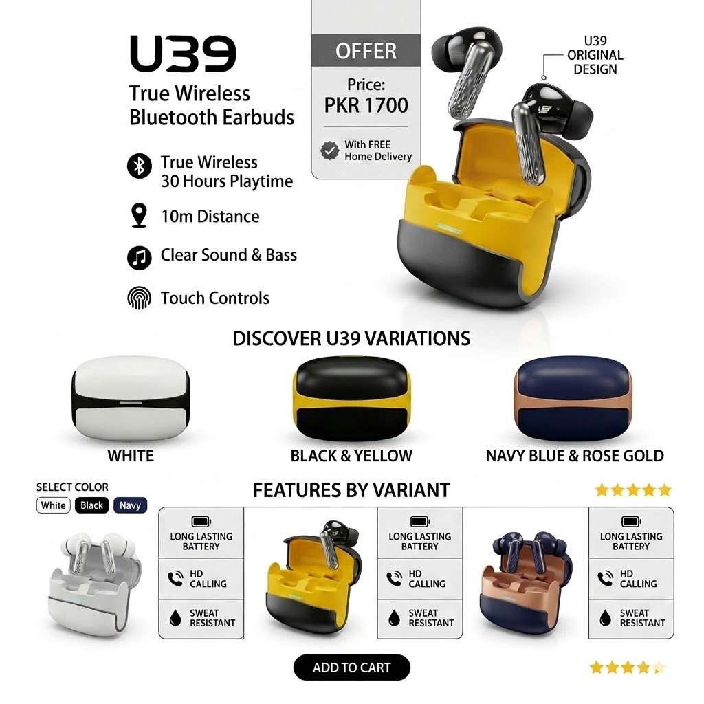 u39 true wireless earbuds offer powerful sound with deep bass u39 true wireless earbuds offer powerful sound with deep bass